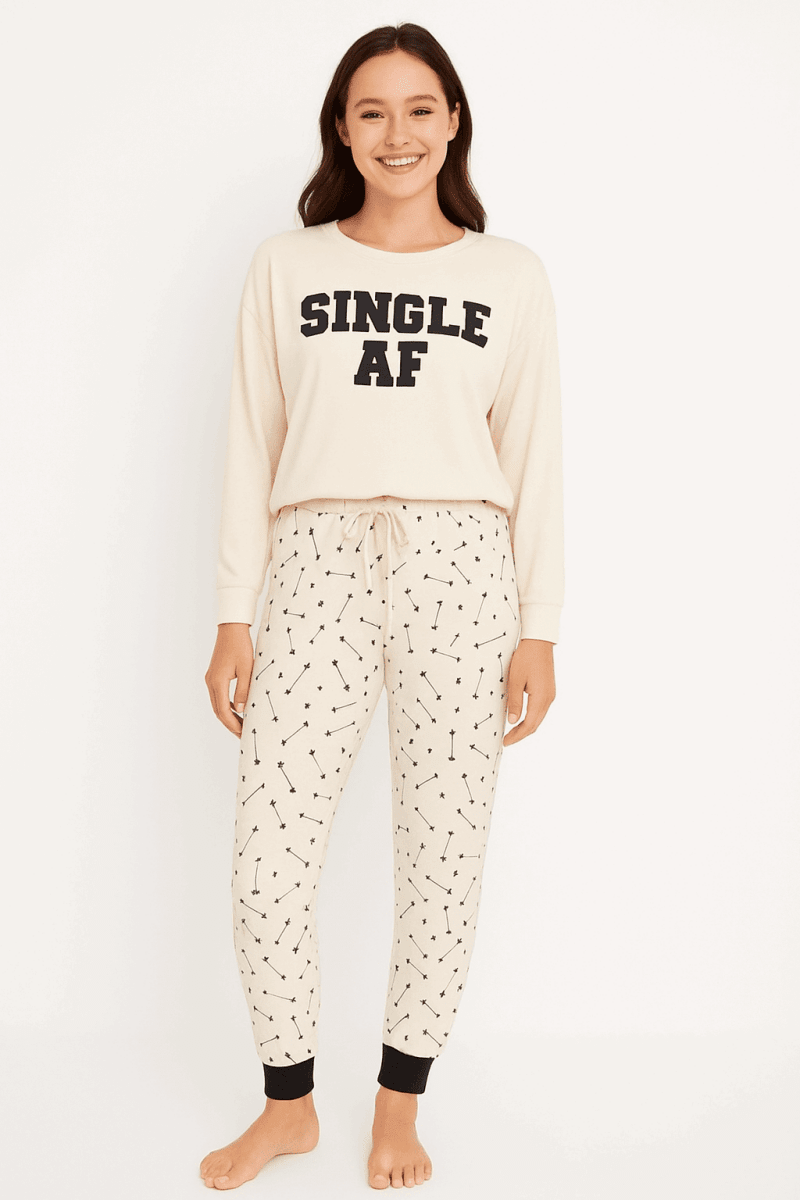 Shop Wildfox Wildfox Single AF Pyjamas as seen on Malin Andersson Pyjamas for women – premium loungewear and festival fashion at Spoiled Brat