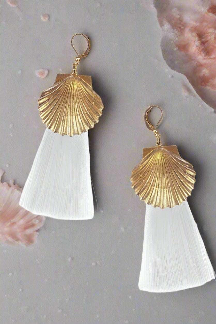 Shop Suzywan DELUXE Suzywan DELUXE Sea Shells Tassel Mermaid Earrings Earrings for women – premium loungewear and festival fashion at Spoiled Brat