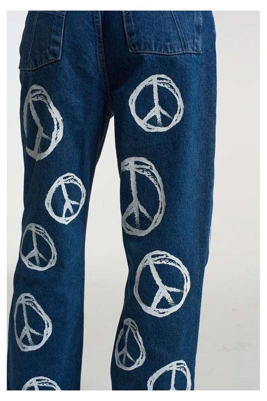 Shop The Ragged Priest The Ragged Priest Peace Printed Dad Jeans as seen on Chloe Sims Boyfriend Jeans for women – premium loungewear and festival fashion at Spoiled Brat