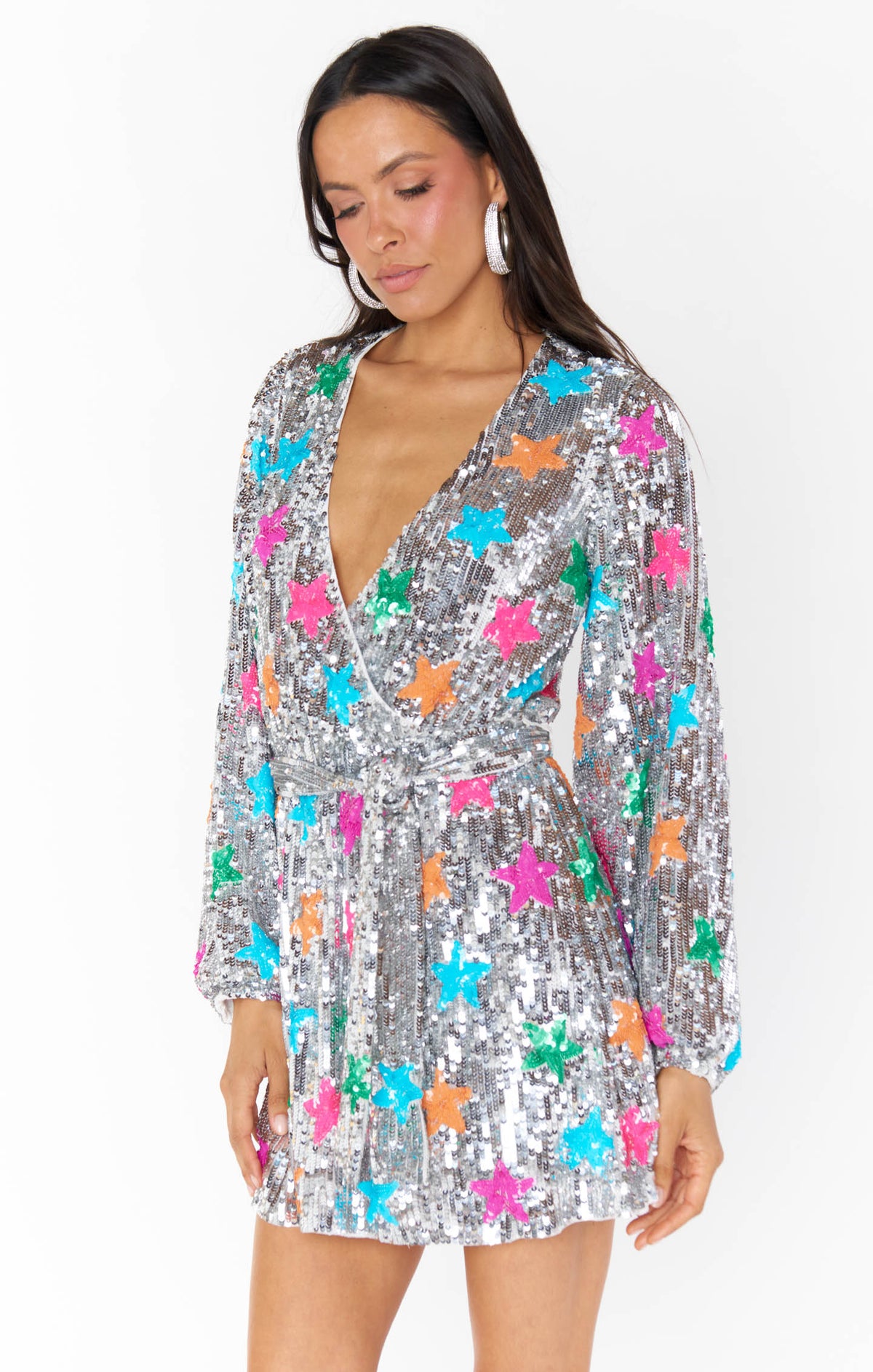 Shop Show Me Your Mumu Show Me Your Mumu Wear Me Out Evening Dress Rainbow Stars Sequins online at Spoiled Brat