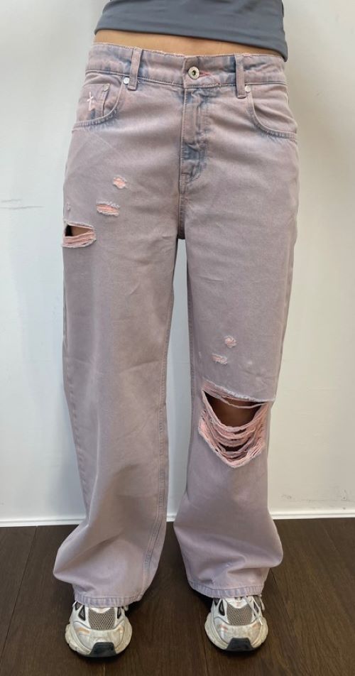 Shop The Ragged Priest The Ragged Priest Pink Wash Distressed Release Jeans online at Spoiled Brat