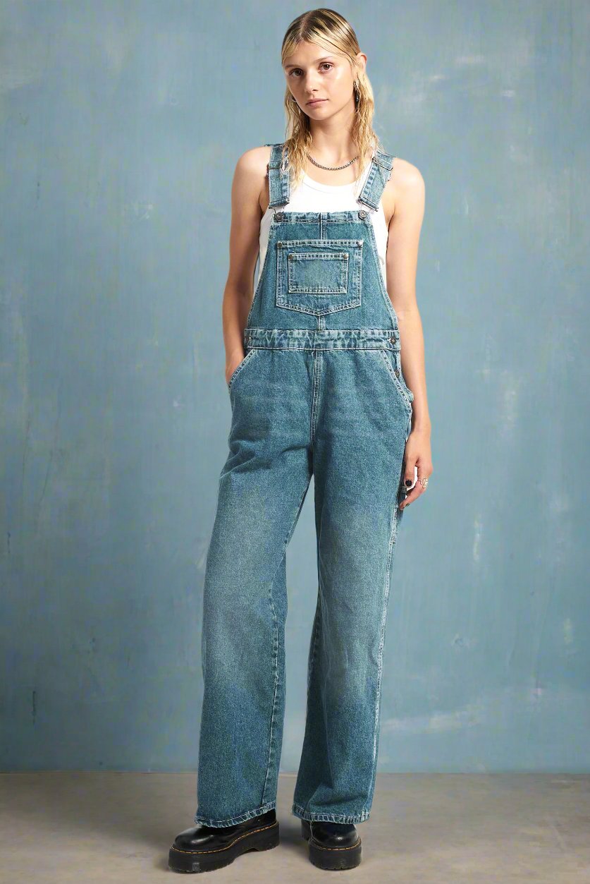 Shop The Ragged Priest The Ragged Priest Release Bleached Denim Dungarees online at Spoiled Brat