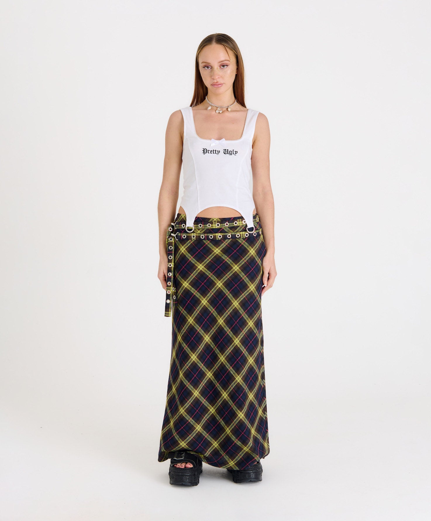 Shop The Ragged Priest The Ragged Priest Vicious Check Tartan Maxi Skirt online at Spoiled Brat