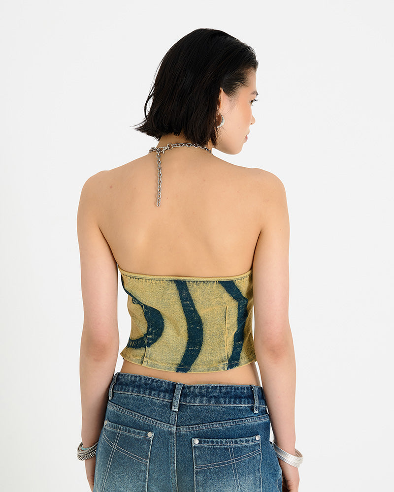 Shop The Ragged Priest The Ragged Priest Ariel Denim Halter Neck Top online at Spoiled Brat