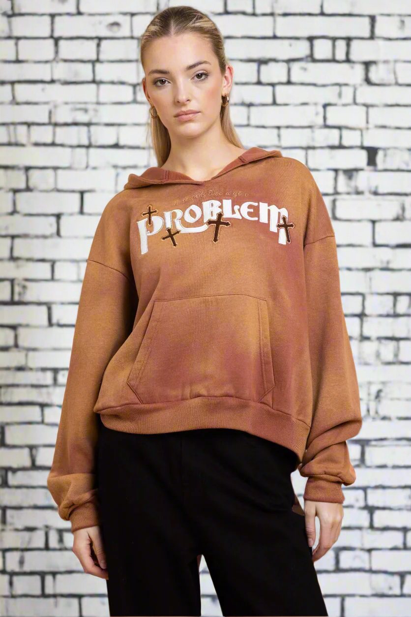 Shop Daisy Street Daisy Street Problem V Neck Hoodie online at Spoiled Brat