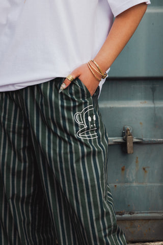 Daisy Street x Paul Frank Low Rise Stripe Trousers with Julius Embroidery