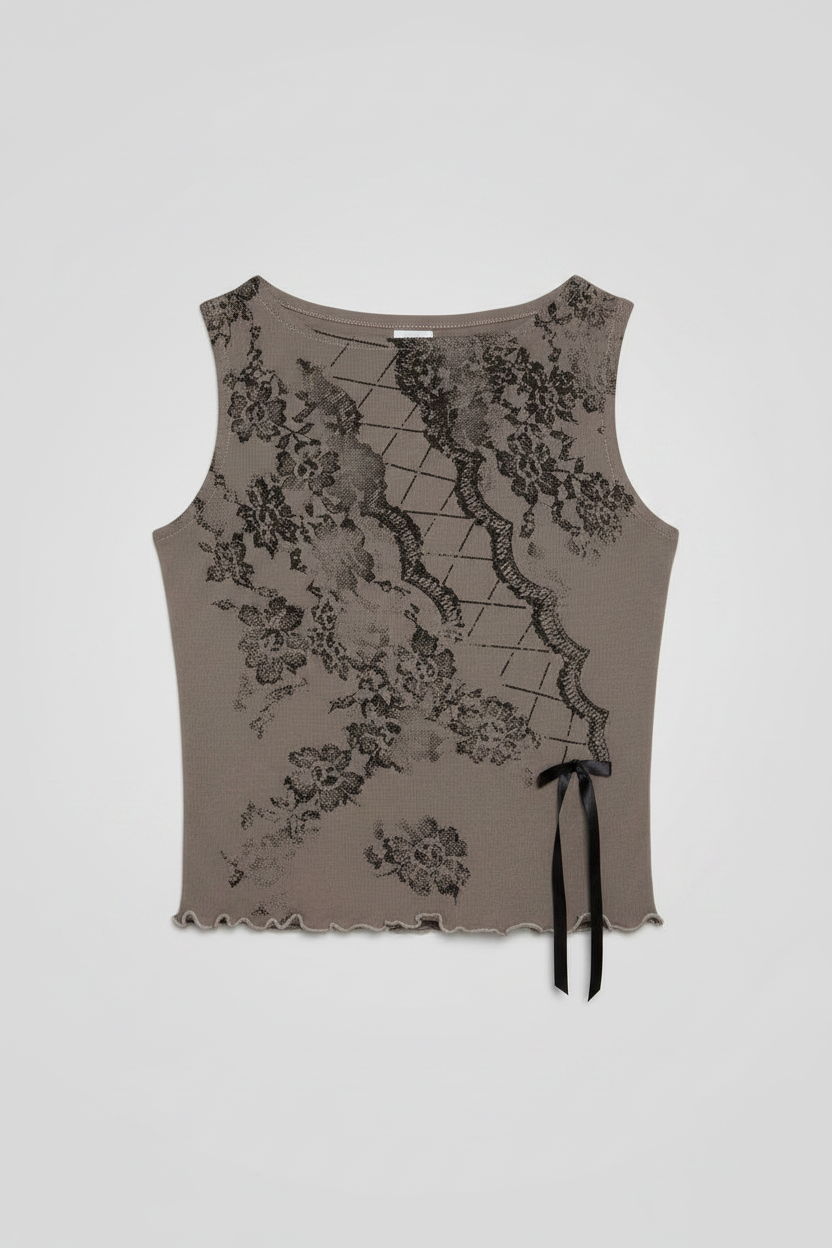 Daisy Street Slash Neck Top with Bow Detail