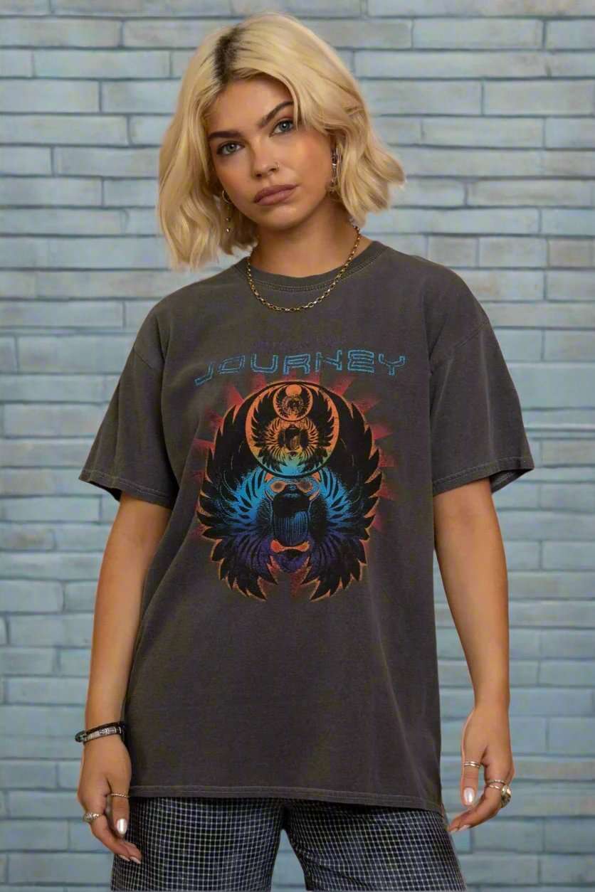 Daisy Street Journey Washed Band T-Shirt T-Shirts by Daisy Street as seen on celebrities