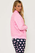 Beach Riot Flight Jacket Prism Pink Heart Jacket by Beach Riot as seen on celebrities