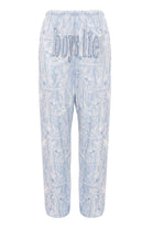 Light blue tie-dye pants with 'Boys Lie' text on a white background