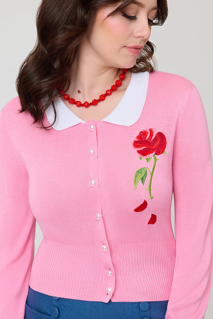 Disney Beauty & The Beast Pink Rose Cardigan - Spoiled Brat
