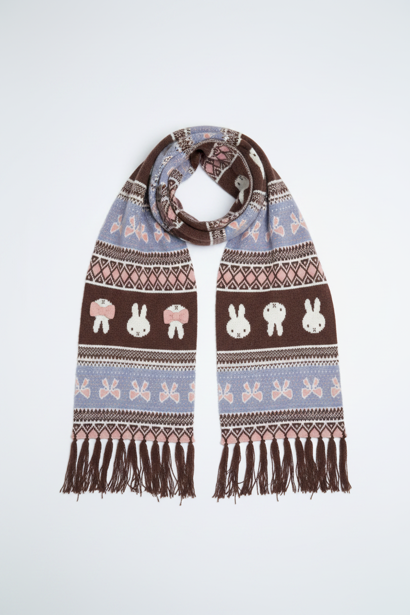 Daisy Street Miffy Intarsia Scarf