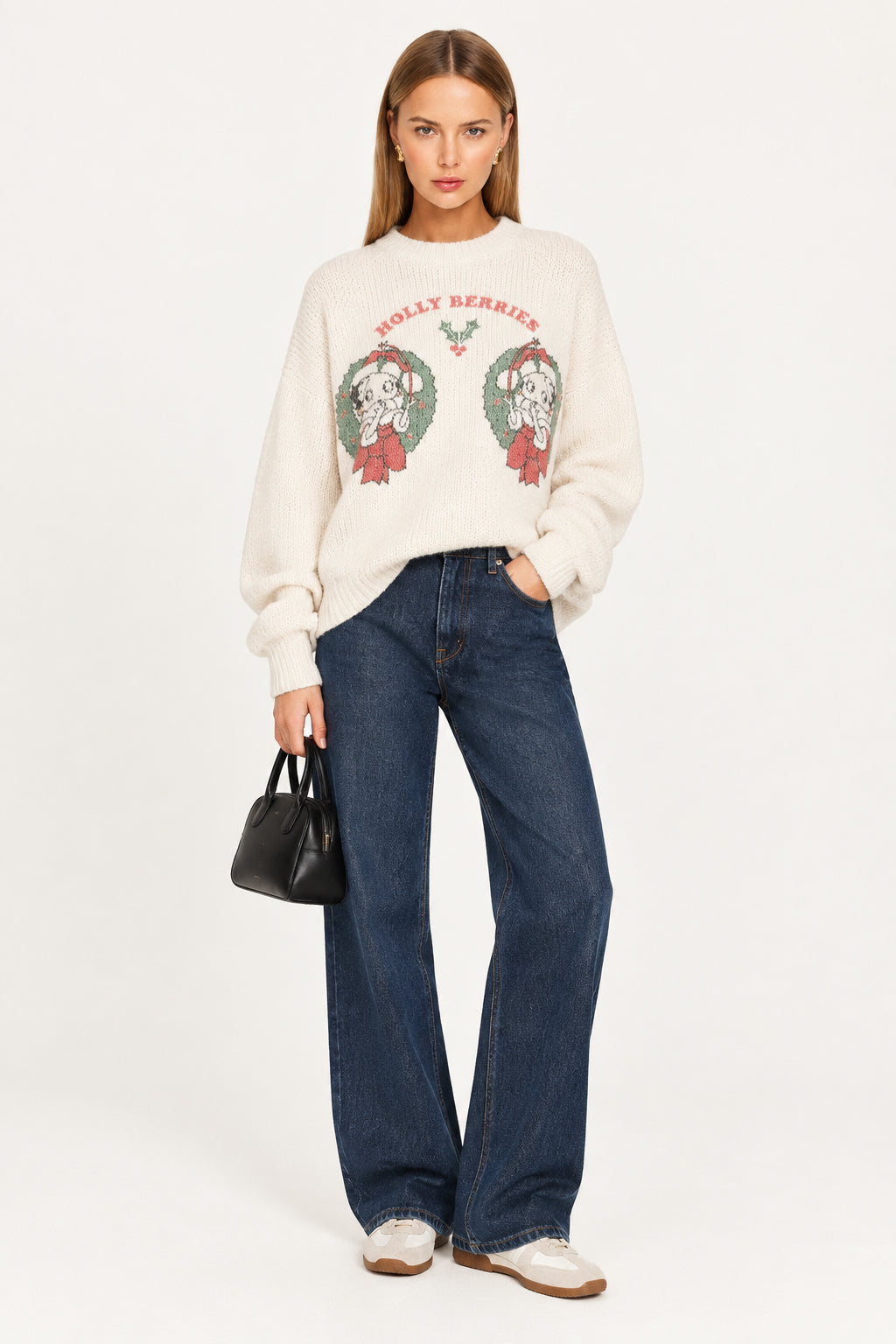 The Laundry Room Holly Berries Betty Boop Christmas Sweater