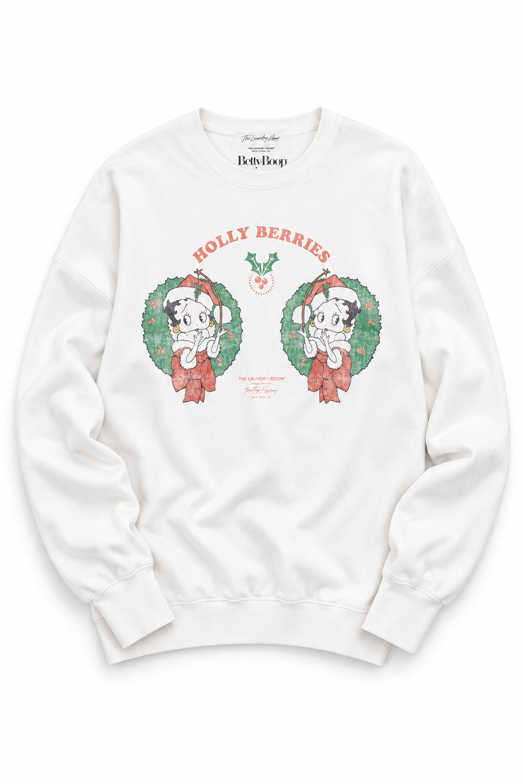 The Laundry Room Holly Berries Betty Boop Christmas Sweater