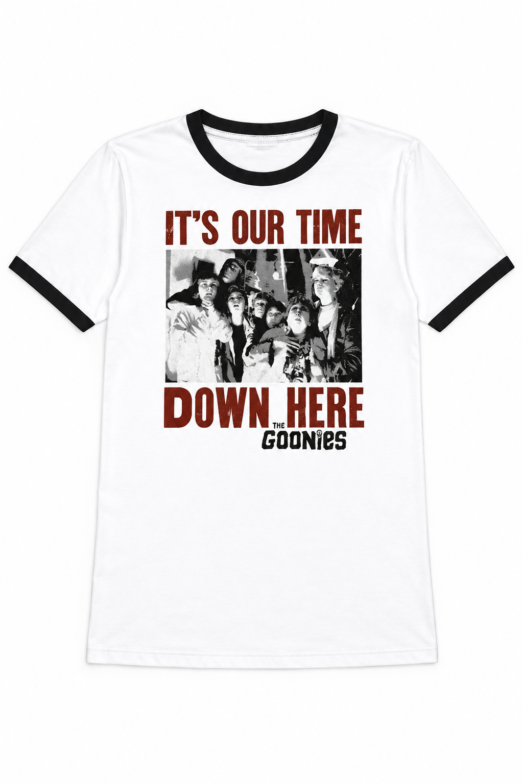Goonies x Unique Vintage Its Out Time Down Here Ringer Tee 