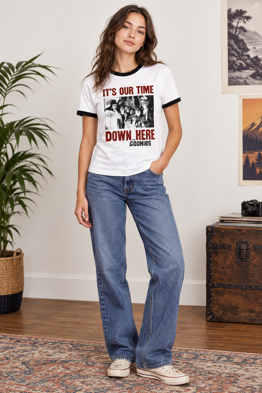 Goonies x Unique Vintage It’s Our Time Down Here Ringer Tee