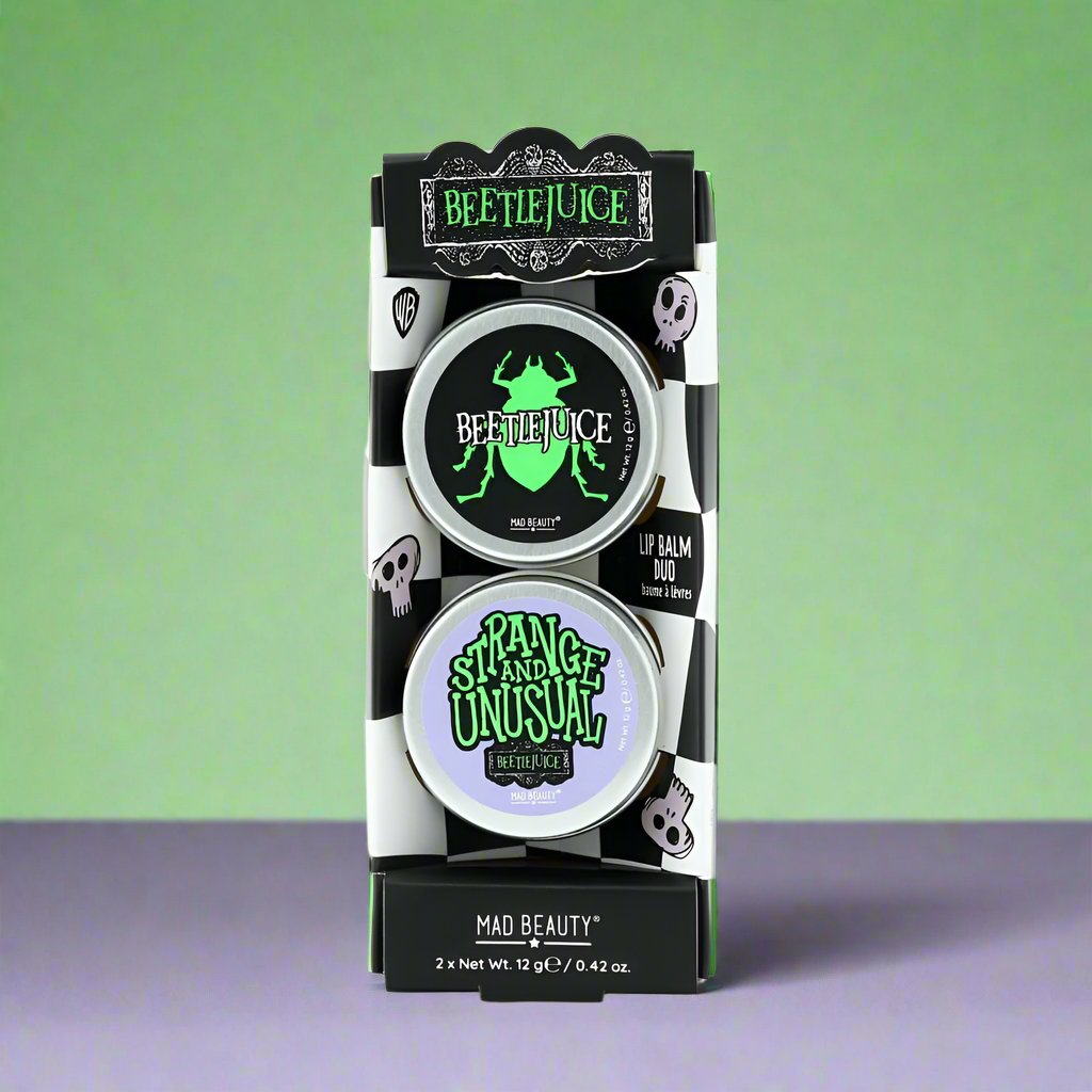 Shop Mad Beauty Warner Brothers Beetlejuice Lip Balm Duo online at Spoiled Brat