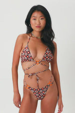 Shop Frankies Bikinis Frankies Bikinis Kailyn Floral String Bikini Bottom in Brown Buttercup online at Spoiled Brat