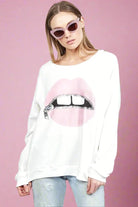 Lauren Moshi Noleta Zipper Mouth Sweatshirt Sweater by Lauren Moshi as seen on celebrities