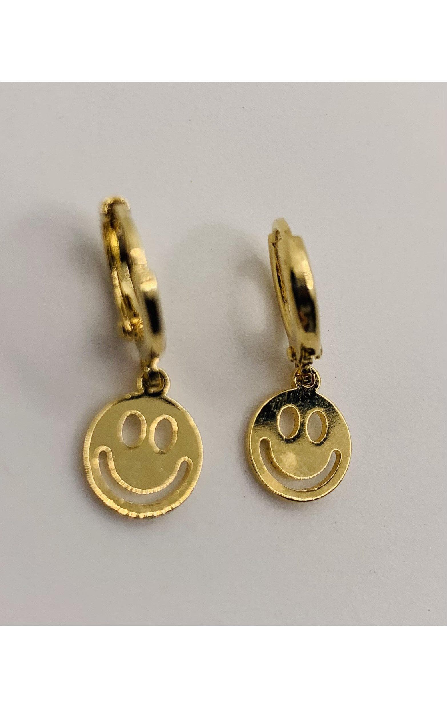 Bracha Smiley Huggies Gold Hoop Earrings Earrings by Bracha as seen on celebrities