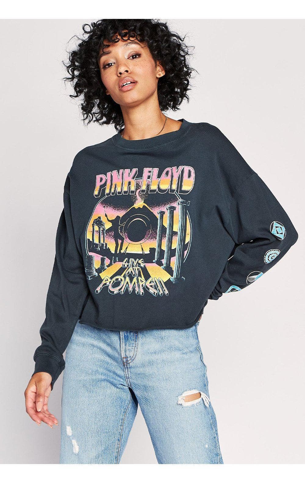 Shop Daydreamer LA Daydreamer LA Pink Floyd Pompeii Long Sleeve Crop Top online at Spoiled Brat