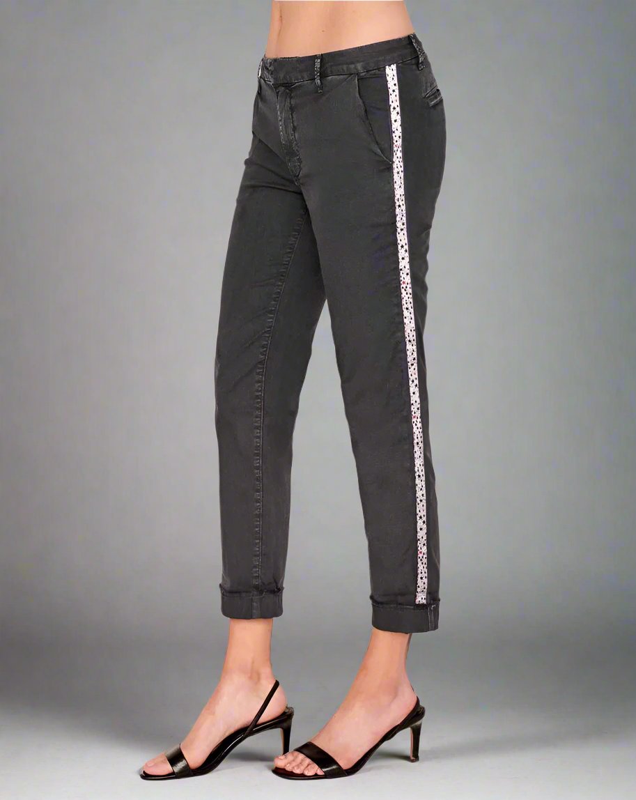 Shop Sundry Sundry Star Glitter Stripe Roll Up Chino Trousers online at Spoiled Brat