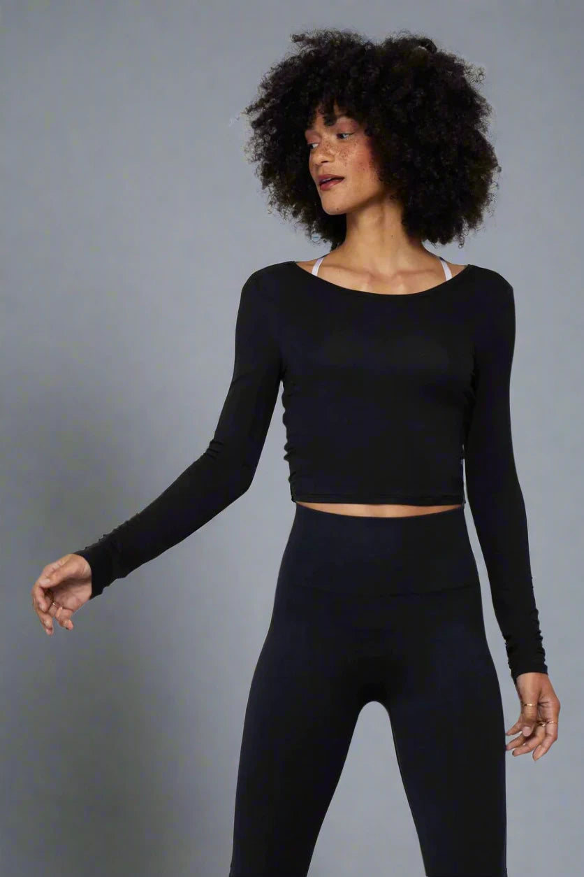 Spiritual Gangster Femme Twist Back Long Sleeve Top Tank Top by Spiritual Gangster as seen on celebrities