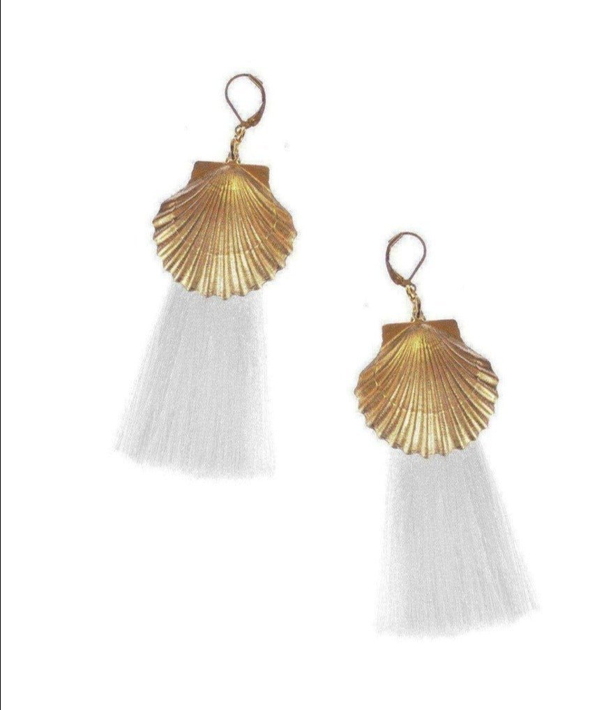 Shop Suzywan DELUXE Suzywan DELUXE Sea Shells Tassel Mermaid Earrings online at Spoiled Brat