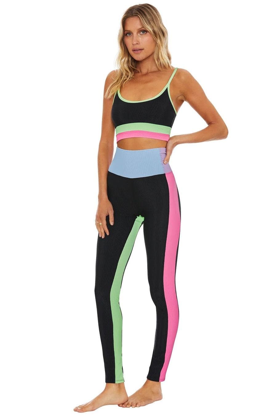 Shop Beach Riot Beach Riot Colorblock Pretty Pastels Leggings as seen on Sarah Jayne Dunn Leggings for women – premium loungewear and festival fashion at Spoiled Brat