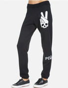 Shop Lauren Moshi Lauren Moshi Gia Skull Peace Hand Jogger Pants Jogging Pants for women – premium loungewear and festival fashion at Spoiled Brat