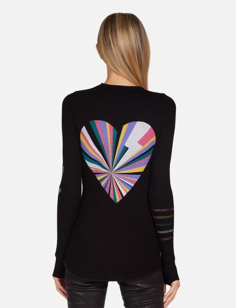 Shop Lauren Moshi Lauren Moshi McKinley Rays of Love Thermal Top Long Sleeved Top for women – premium loungewear and festival fashion at Spoiled Brat