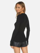 Shop Lauren Moshi Lauren Moshi McKinley X Watercolor Eye Thermal Top Long Sleeved Top for women – premium loungewear and festival fashion at Spoiled Brat