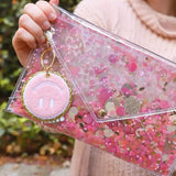Packed Party Keep Cozy Smiley Keychain by Packed Party – Keyring – Pink | Spoiled Brat UK