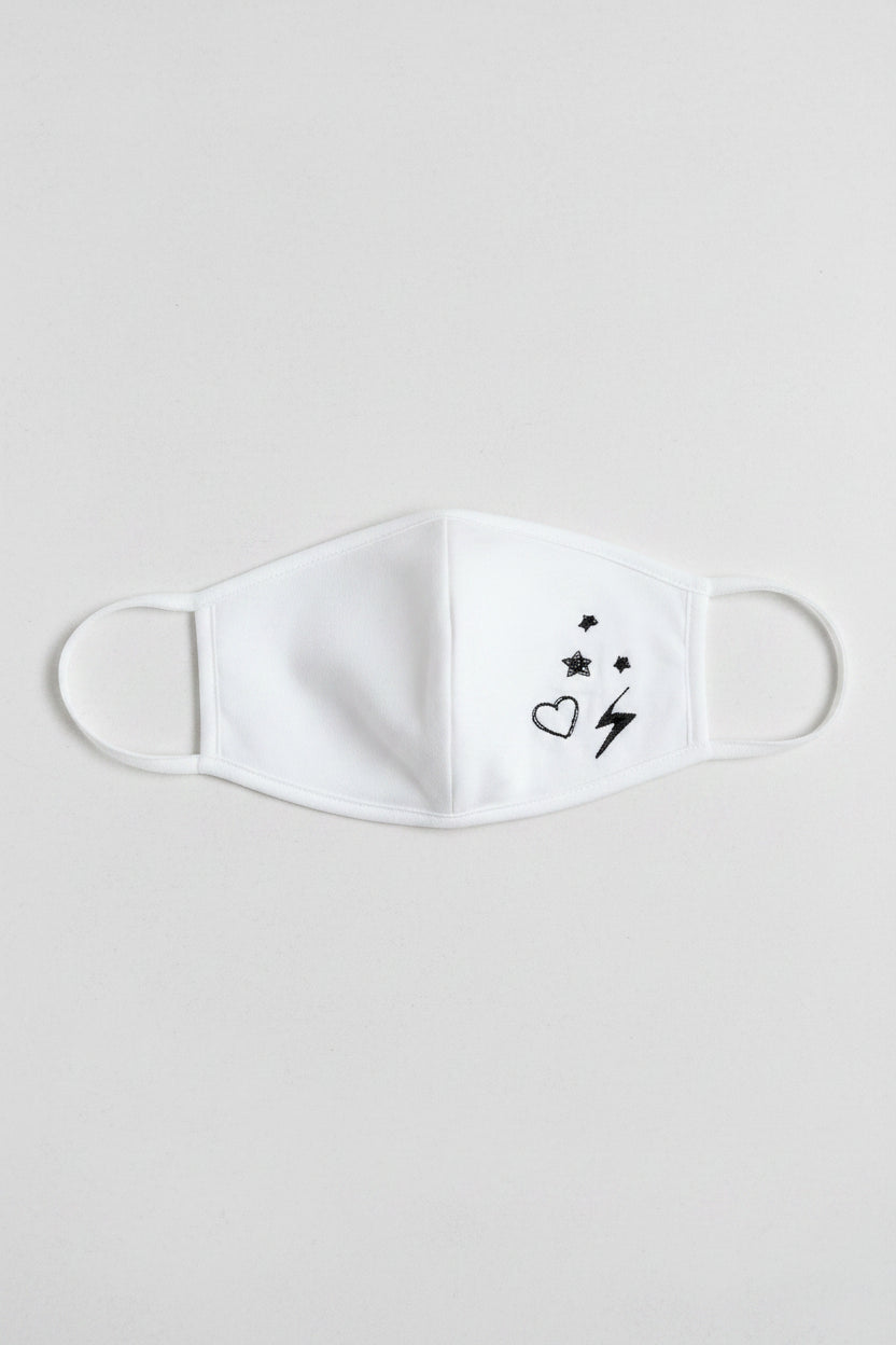 Shop PJ Salvage PJ Salvage Ivory Face Mask with Stars & Hearts Face Mask for women – premium loungewear and festival fashion at Spoiled Brat