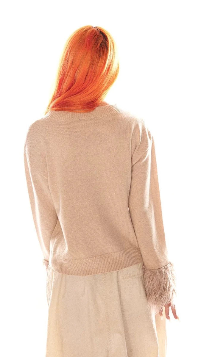 Shop Basic Pleasure Mode Basic Pleasure Mode Big Ted Fluffy Trim Jumper Jumper for women – premium loungewear and festival fashion at Spoiled Brat