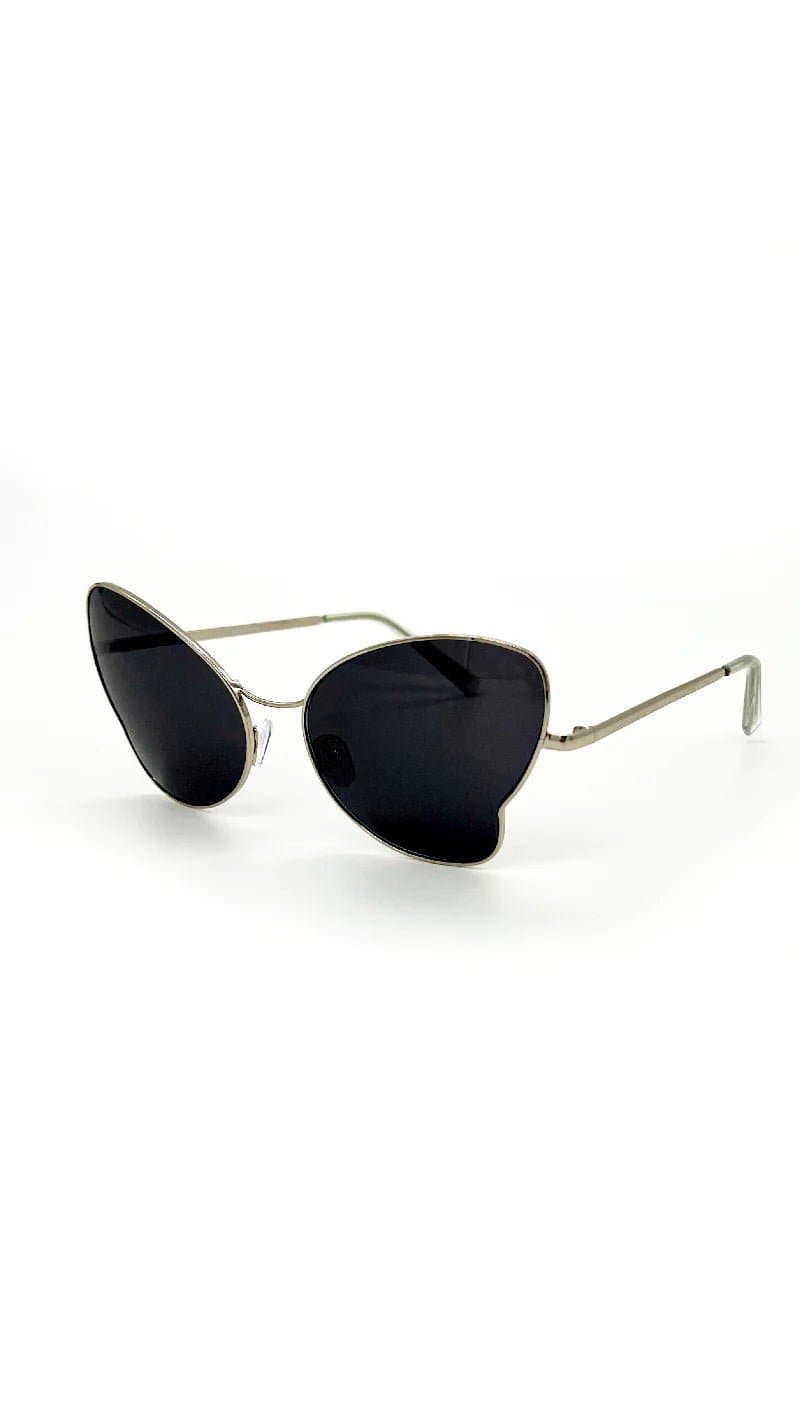 Shop Basic Pleasure Mode Basic Pleasure Mode Silver Metal Butterfly Sunglasses online at Spoiled Brat