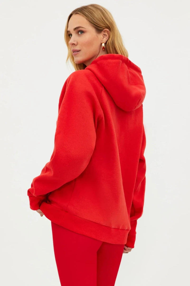 Shop Beach Riot Beach Riot Alissa Santa Babe Hooded Sweater as seen on Una Healy Sweater for women – premium loungewear and festival fashion at Spoiled Brat