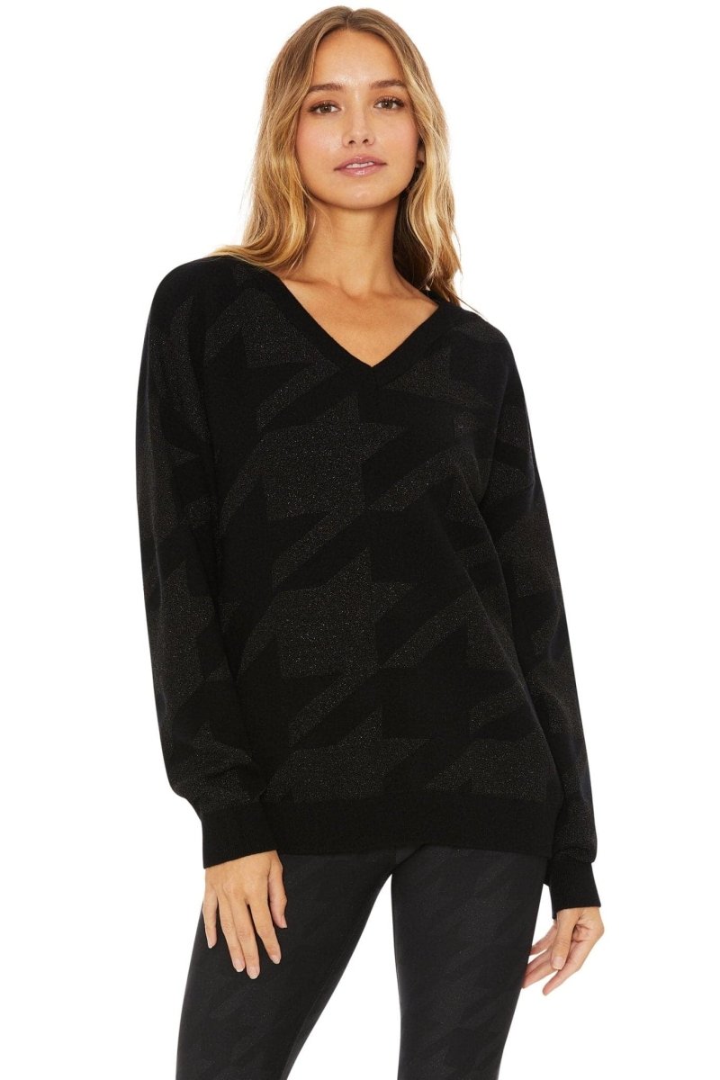 Shop Beach Riot Beach Riot Joey Houndstooth Knit Sweater Sweater for women – premium loungewear and festival fashion at Spoiled Brat