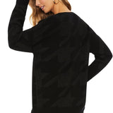 Shop Beach Riot Beach Riot Joey Houndstooth Knit Sweater Sweater for women – premium loungewear and festival fashion at Spoiled Brat