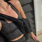 Beach Riot Katya Houndstooth Crop Gym Top Crop Top by Beach Riot as seen on celebrities