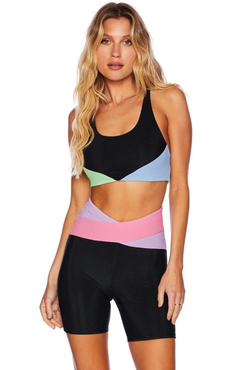 Shop Beach Riot Beach Riot Nora Pretty Pastels Sports Crop Top as seen on Sarah Jayne Dunn Crop Top for women – premium loungewear and festival fashion at Spoiled Brat