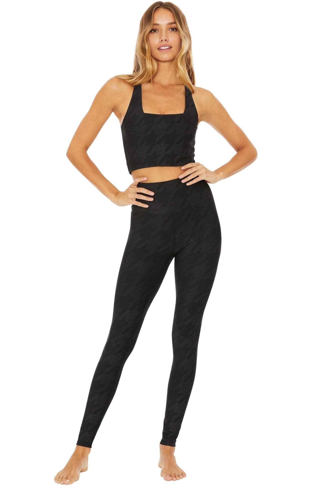 Beach Riot Piper Gunmetal Houndstooth Leggings - Spoiled Brat