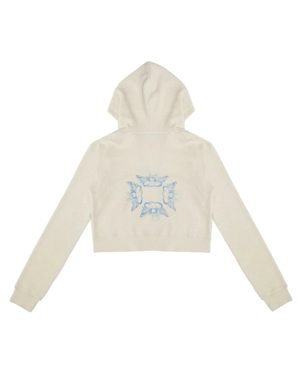 Shop Boys Lie Boys Lie Spread Your Wings Thermal Zip Up Hoodie Hooded Sweatshirt for women – premium loungewear and festival fashion at Spoiled Brat