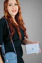 Buckle Down Disney Logo Sky Blue Fold Over Wallet Wallet by Buckle Down Products as seen on celebrities