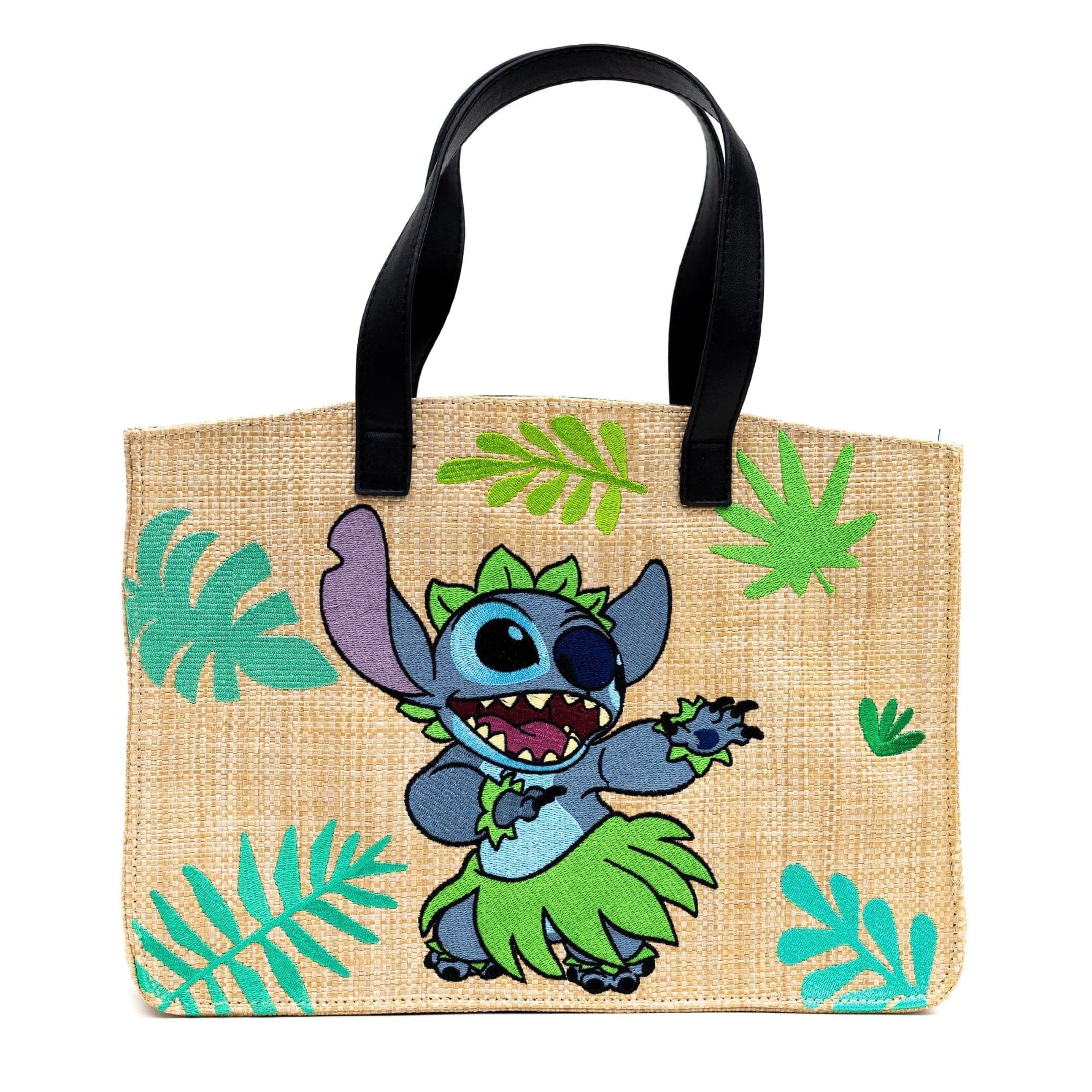 Shop Buckle Down Products Buckle Down Lilo and Stitch Raffia Straw Embroidered Tote Bag online at Spoiled Brat