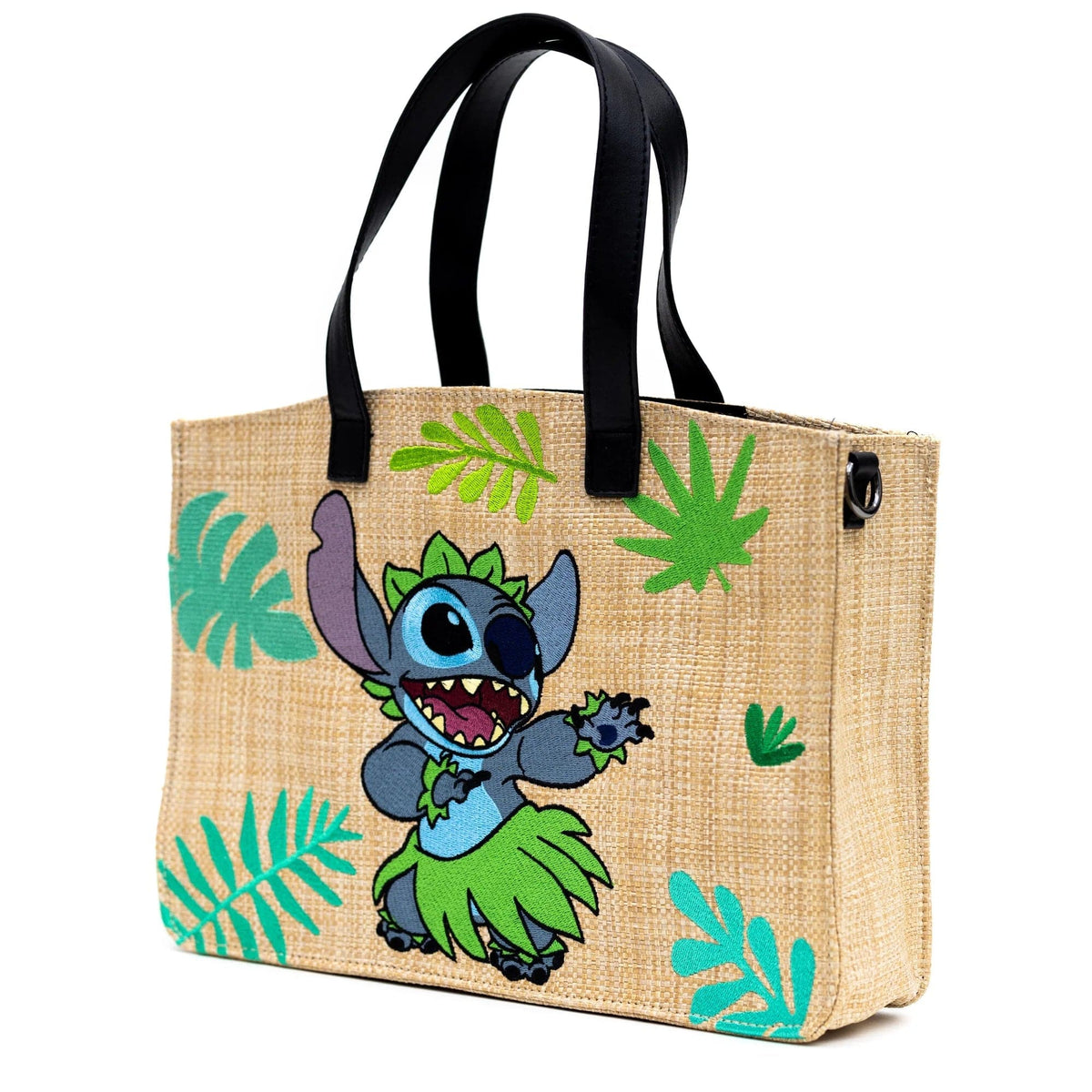 Shop Buckle Down Products Buckle Down Lilo and Stitch Raffia Straw Embroidered Tote Bag online at Spoiled Brat