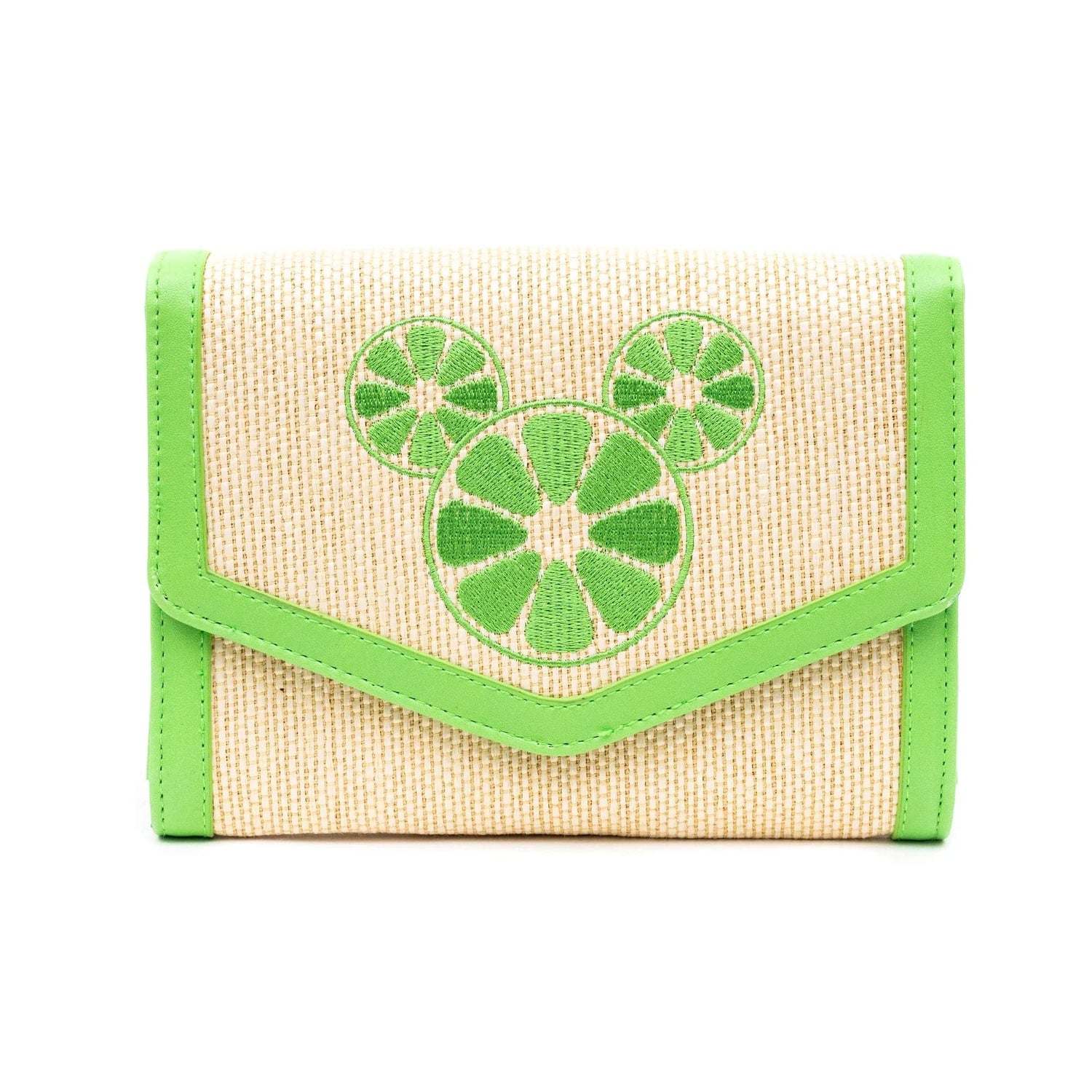 Shop Buckle Down Products Buckle Down Mickey Mouse Lime Raffia Cross Body Bag online at Spoiled Brat