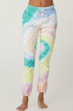 Shop Daydreamer LA Daydreamer LA La Eye Jogger In Prismatic Tie Dye as seen on Vanessa Hudgens online at Spoiled Brat