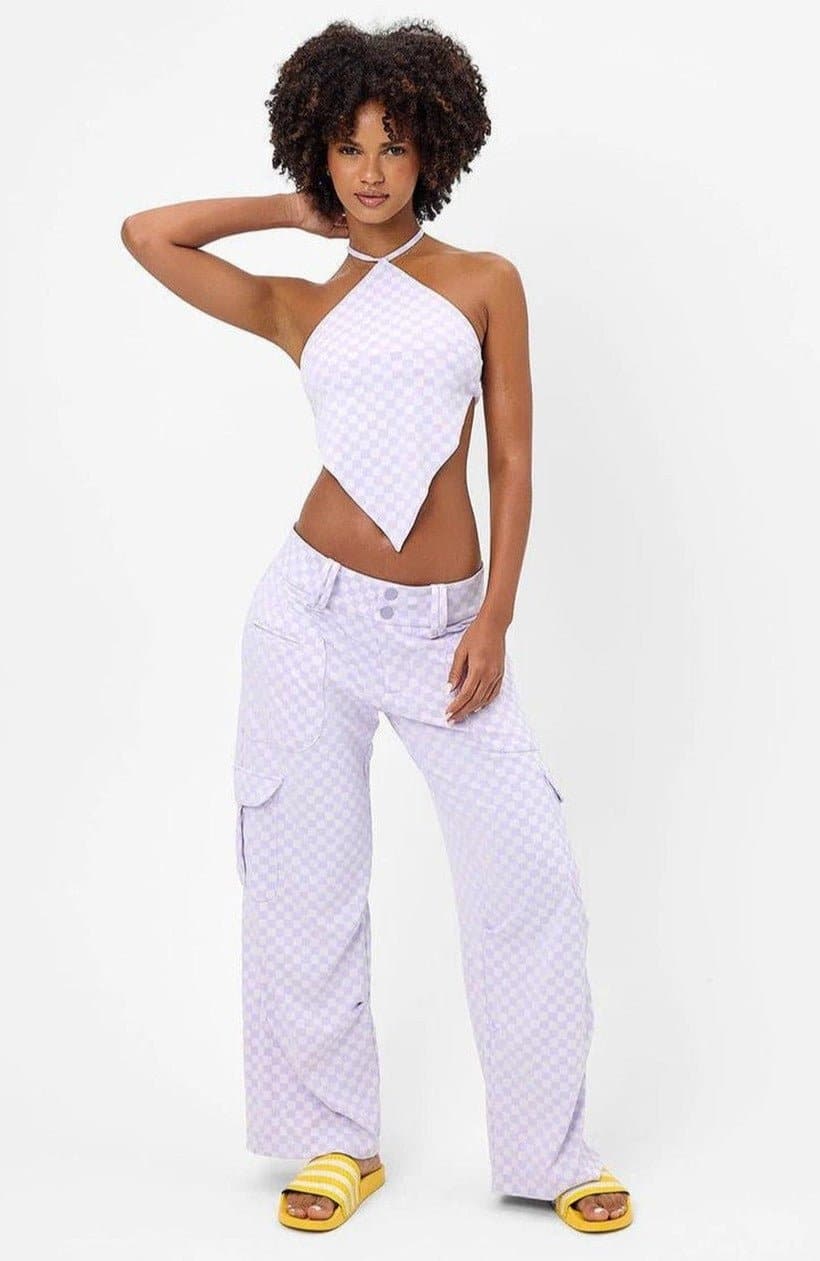 Shop Frankies Bikinis Frankies Bikinis Chilli Checkered Cargo Pant online at Spoiled Brat