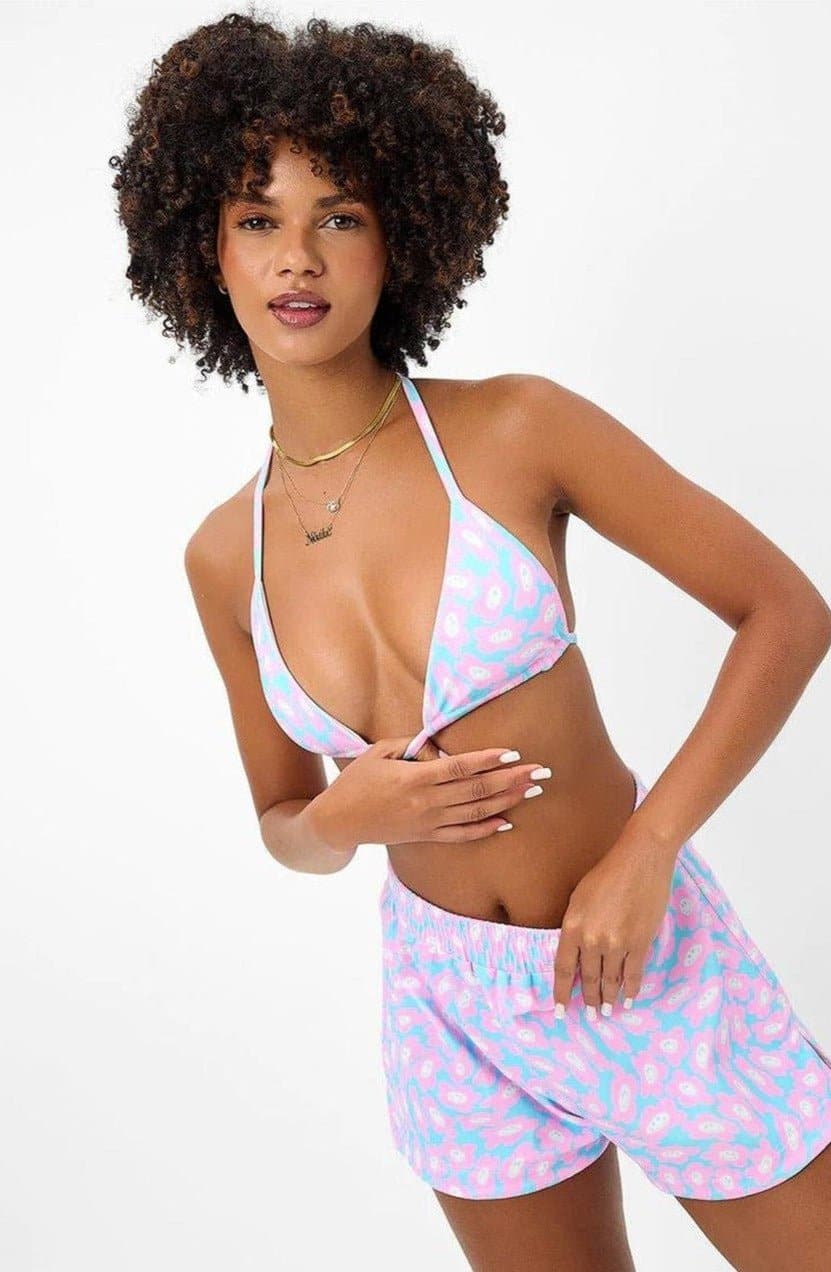 Frankies Bikinis Coco Terry Shorts in Daisy Dream Shorts by Frankies Bikinis as seen on celebrities
